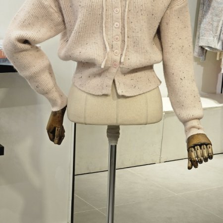 후드 니트 가디건