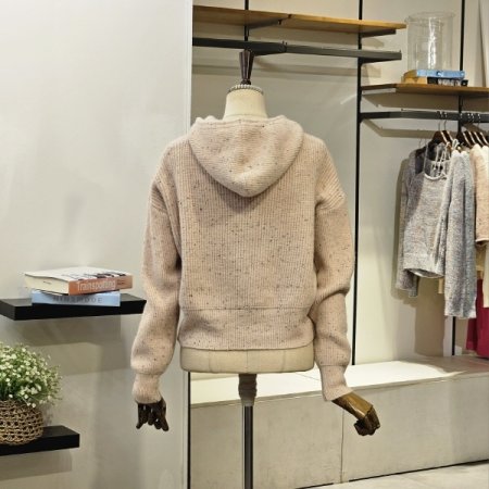 후드 니트 가디건