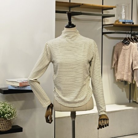 스트라이프 반넥 티셔츠