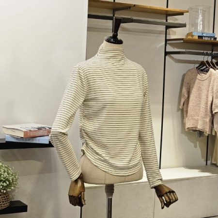 스트라이프 반넥 티셔츠