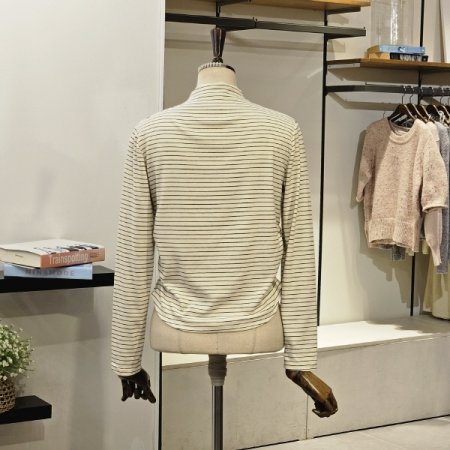 스트라이프 반넥 티셔츠