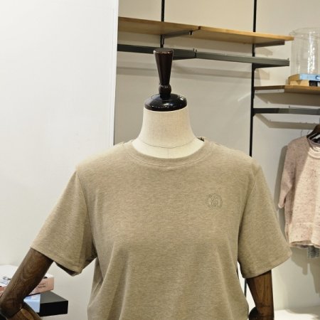 피치 기모 자수 반팔 티셔츠