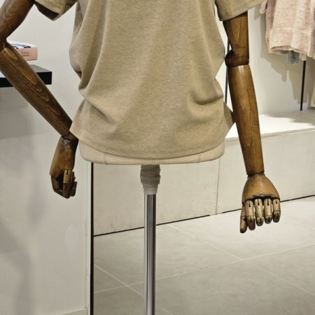 피치 기모 자수 반팔 티셔츠