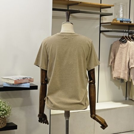 피치 기모 자수 반팔 티셔츠