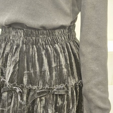 벨로아 리본 미니 스커트