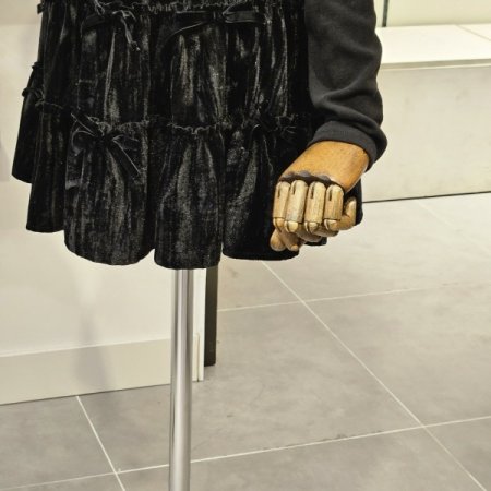 벨로아 리본 미니 스커트