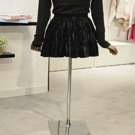 벨로아 리본 미니 스커트