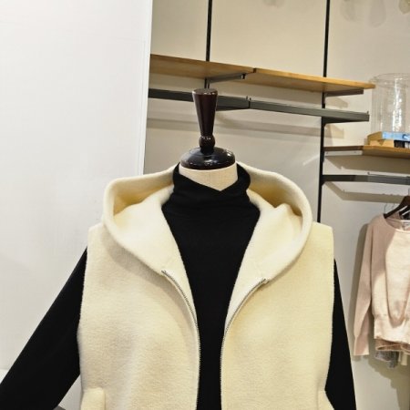 니트 후드 조끼