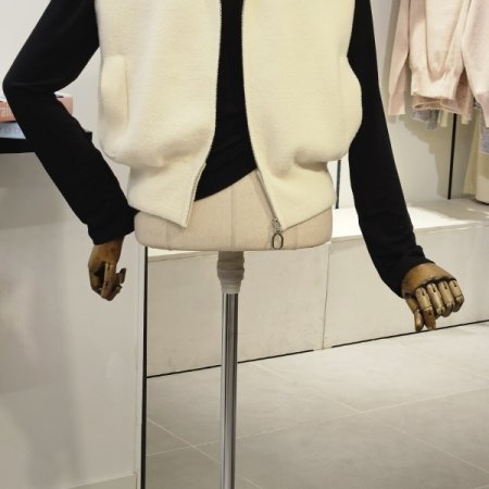 니트 후드 조끼