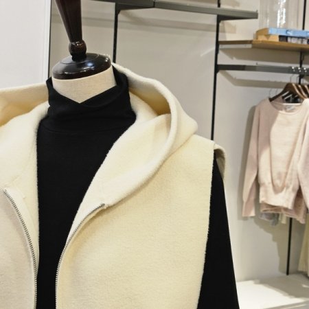 니트 후드 조끼