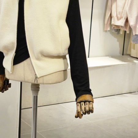 니트 후드 조끼