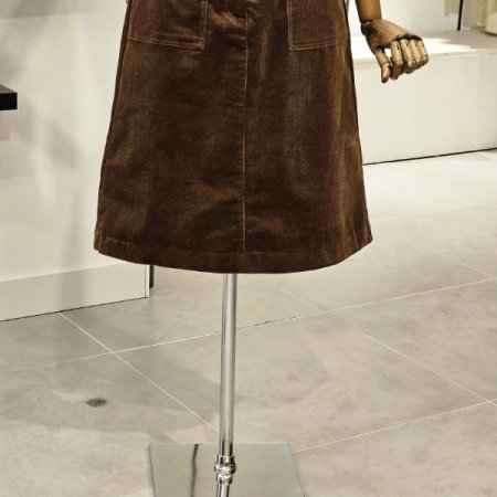 코듀로이 A라인 미디 스커트