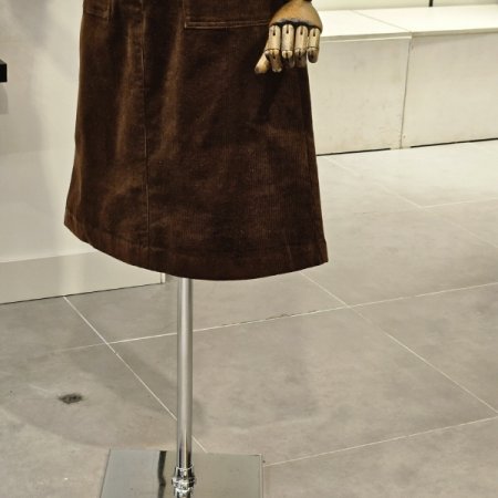 코듀로이 A라인 미디 스커트