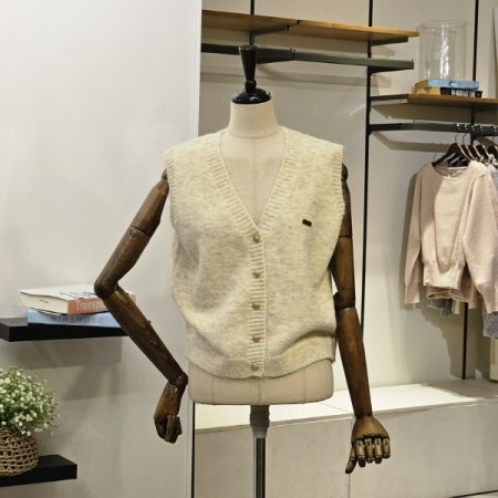 심플 브이 니트 조끼