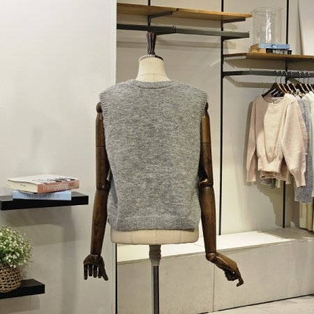 심플 브이 니트 조끼