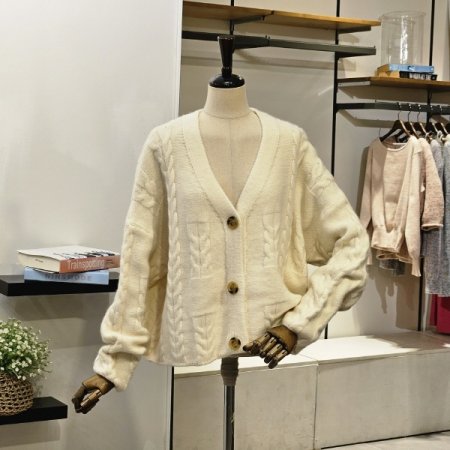 꽈배기 니트 가디건