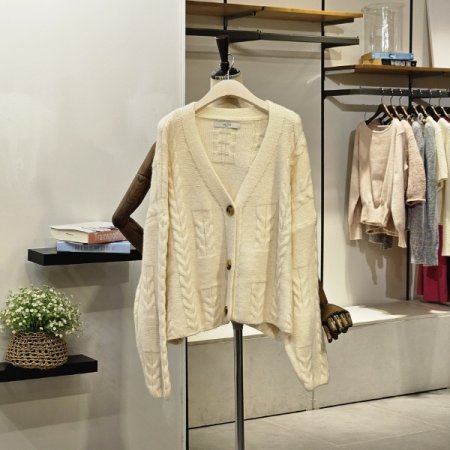 꽈배기 니트 가디건