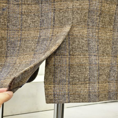 원 버튼 체크 배색 자켓