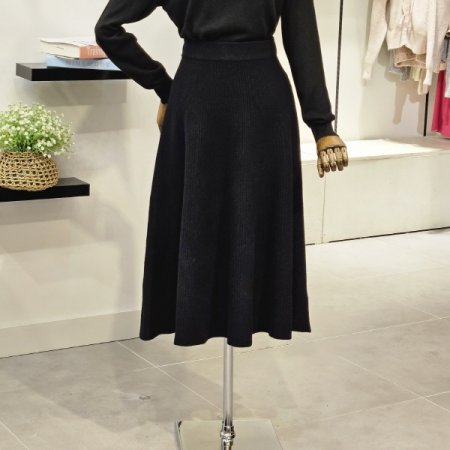 밴딩 롱 니트 스커트