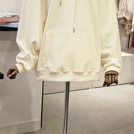 박시 나염 후드 티셔츠