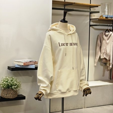 박시 나염 후드 티셔츠