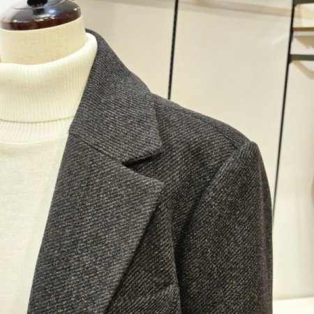 배색 투버튼 트윌 자켓