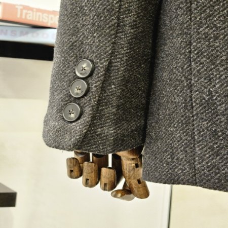 배색 투버튼 트윌 자켓