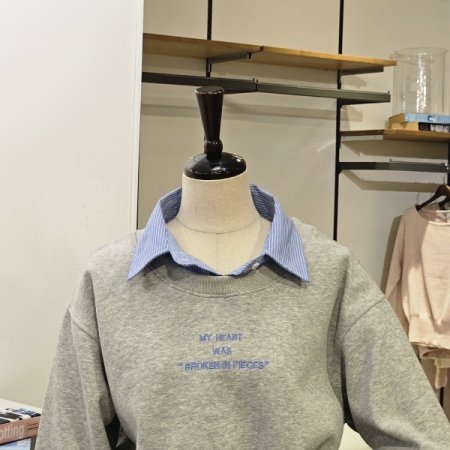 레빌 셔츠 배색 맨투맨