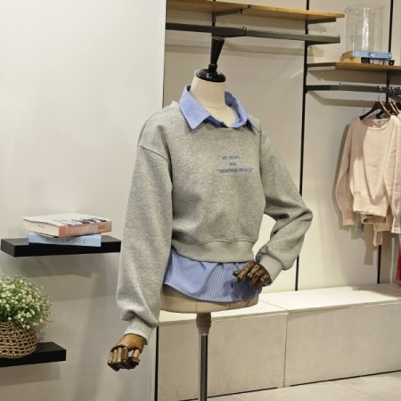 레빌 셔츠 배색 맨투맨