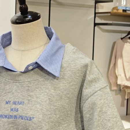 레빌 셔츠 배색 맨투맨