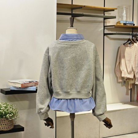 레빌 셔츠 배색 맨투맨