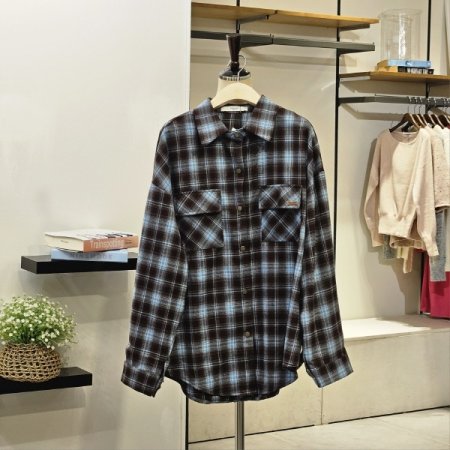 체크 박시 셔츠