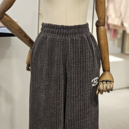 에듀 허리밴딩 벨벳 팬츠