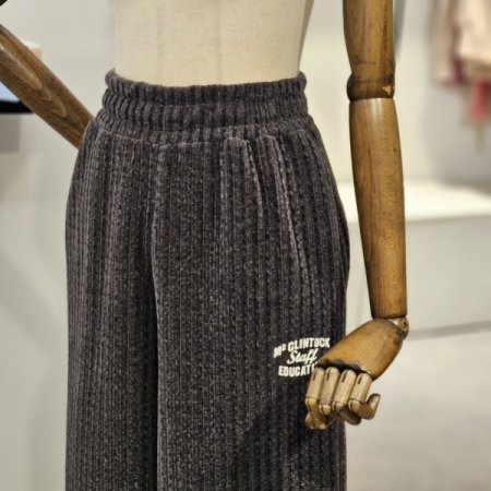 에듀 허리밴딩 벨벳 팬츠