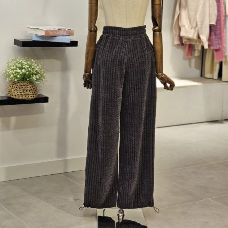 에듀 허리밴딩 벨벳 팬츠