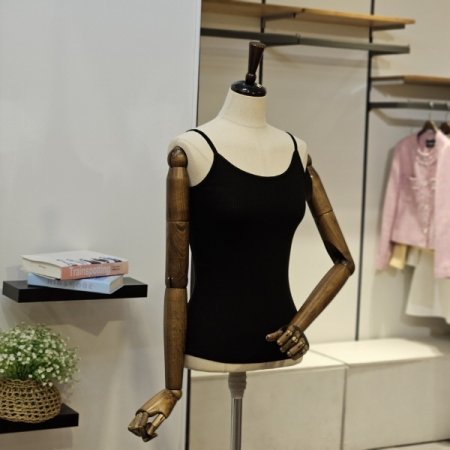 금속 장식 골지 탑니트