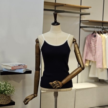 금속 장식 골지 탑니트