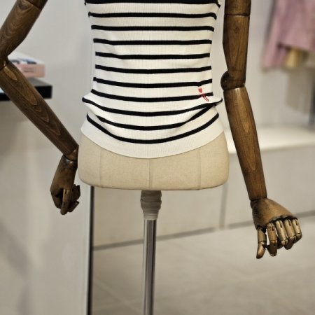 스트라이프 나시 니트