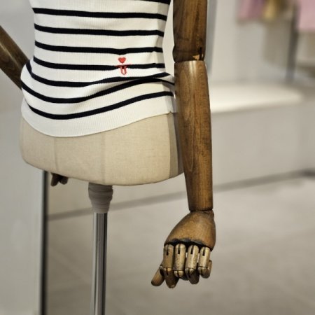 스트라이프 나시 니트