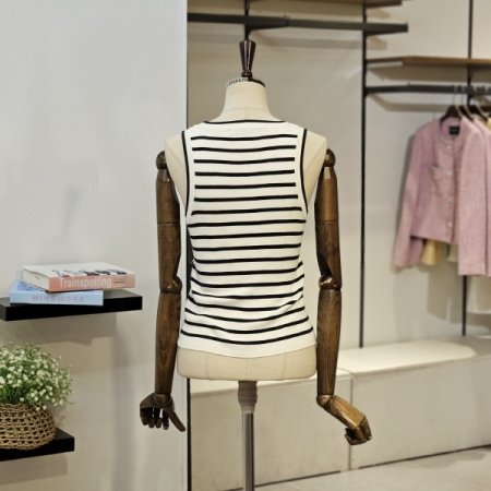 스트라이프 나시 니트