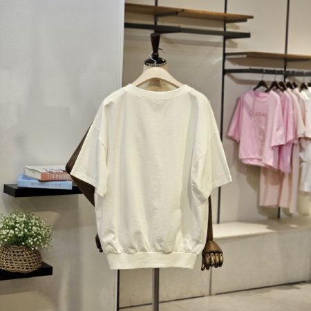 벨리 브이넥 반팔 맨투맨