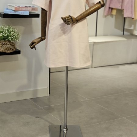 자수 티셔츠형 반팔 원피스