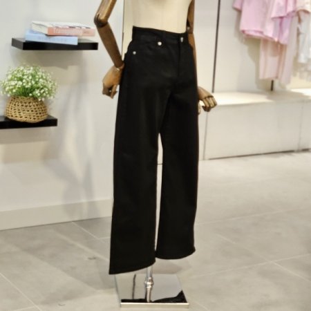 코인포켓 와이드 데님 팬츠