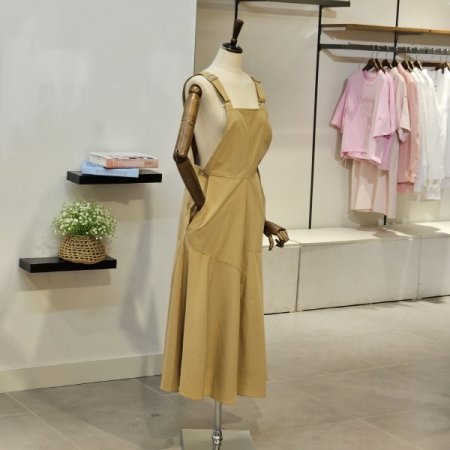 슬릿 오버롤 원피스