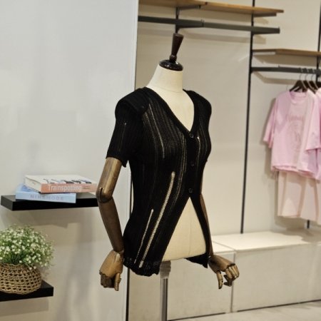 어깨패드 반팔 가디건