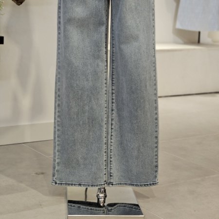 이밴드 스트레이트 핏 데님 팬츠