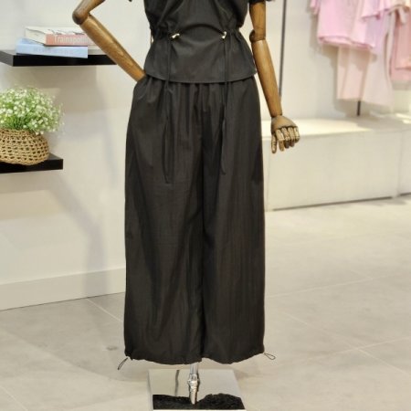 브이넥 블라우스 바지 세트