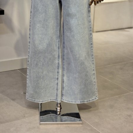 백밴딩 와이드 데님팬츠