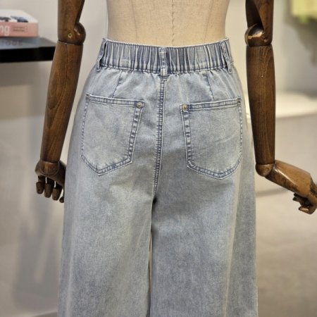 백밴딩 와이드 데님팬츠