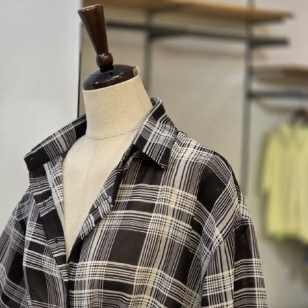 체크 홀딩 블라우스